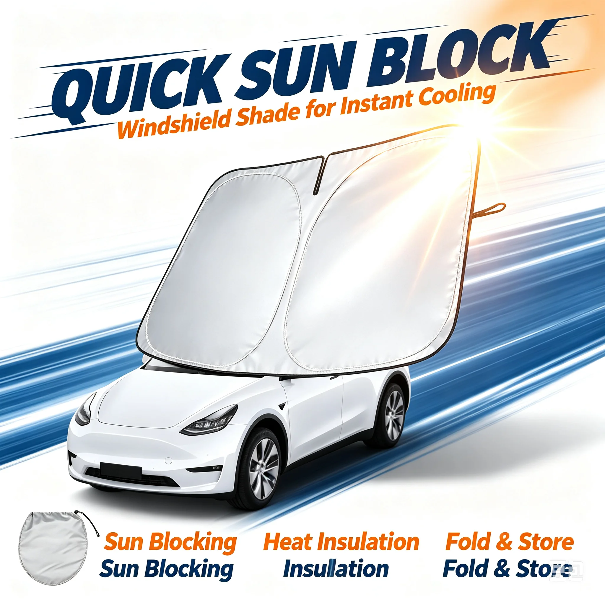 Car Sunshade Windshield Umbrella Foldable - Pare-soleil de voiture anti-UV, parapluie pare-soleil