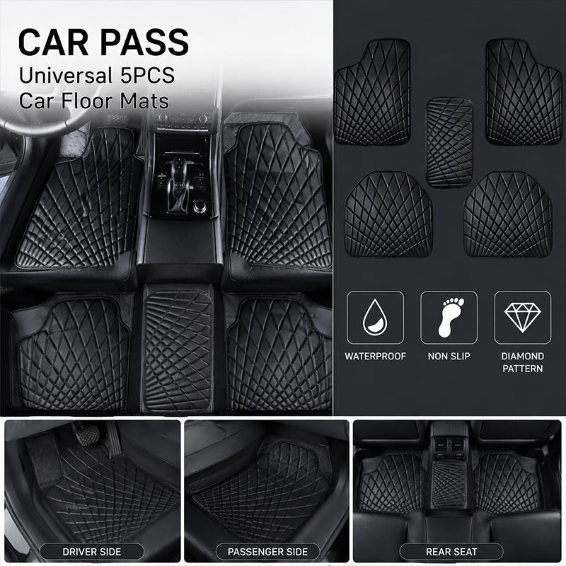 Car Floor Mats Universal Waterproof Leather - Tapis de sol de voiture universels