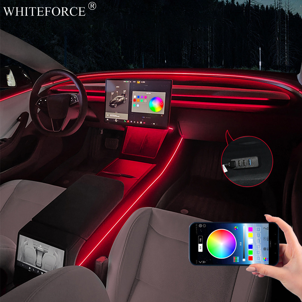 Led Ambient Interior Car Lights App Control - Pour Tesla modèle Y Juniper LED