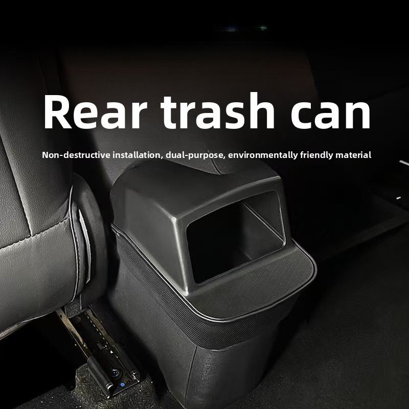 Waterproof Car Trash Can With Lid - Boîte de rangement arrière en silicone