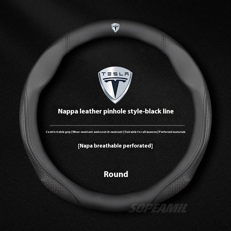 Car Steering Wheel Cover Anti Slip Breathable - Tesla modèle 3 modèle Y modèle