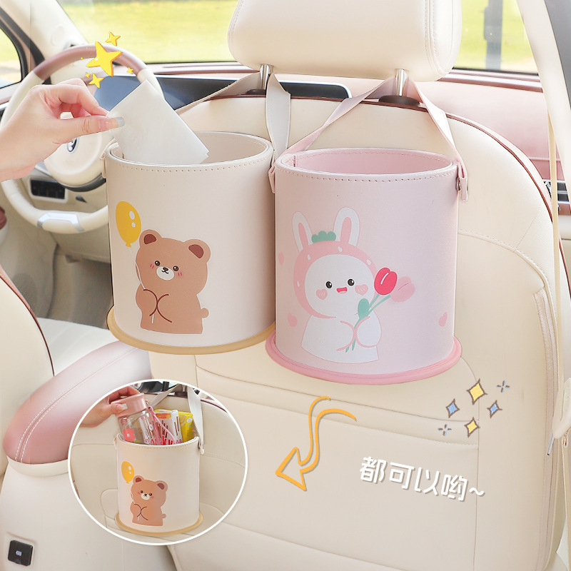 Poubelle de voiture, boîte de  - Waterproof Car Trash Can With Lid avis et prix