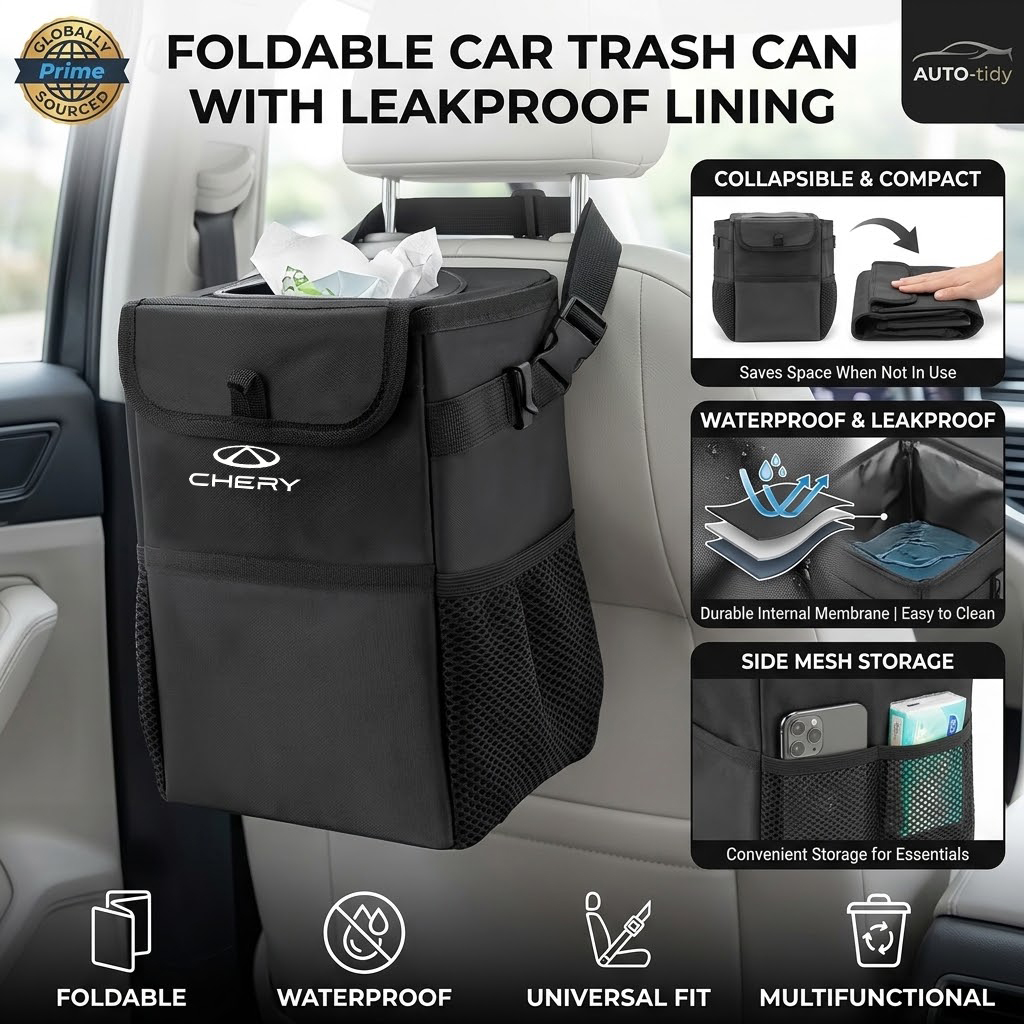 Poubelle de voiture pliable, p - Waterproof Car Trash Can With Lid avis et prix