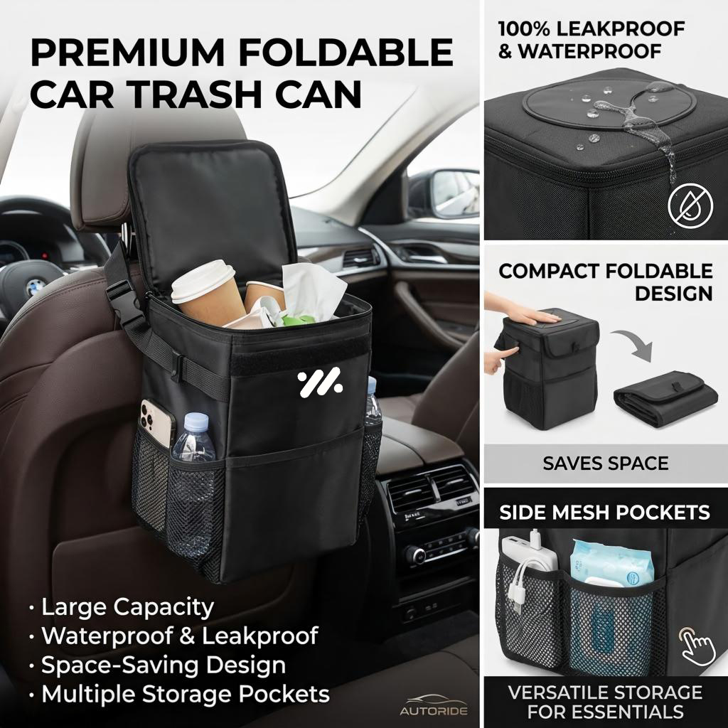 Sac de rangement étanche pour  - Waterproof Car Trash Can With Lid avis et prix