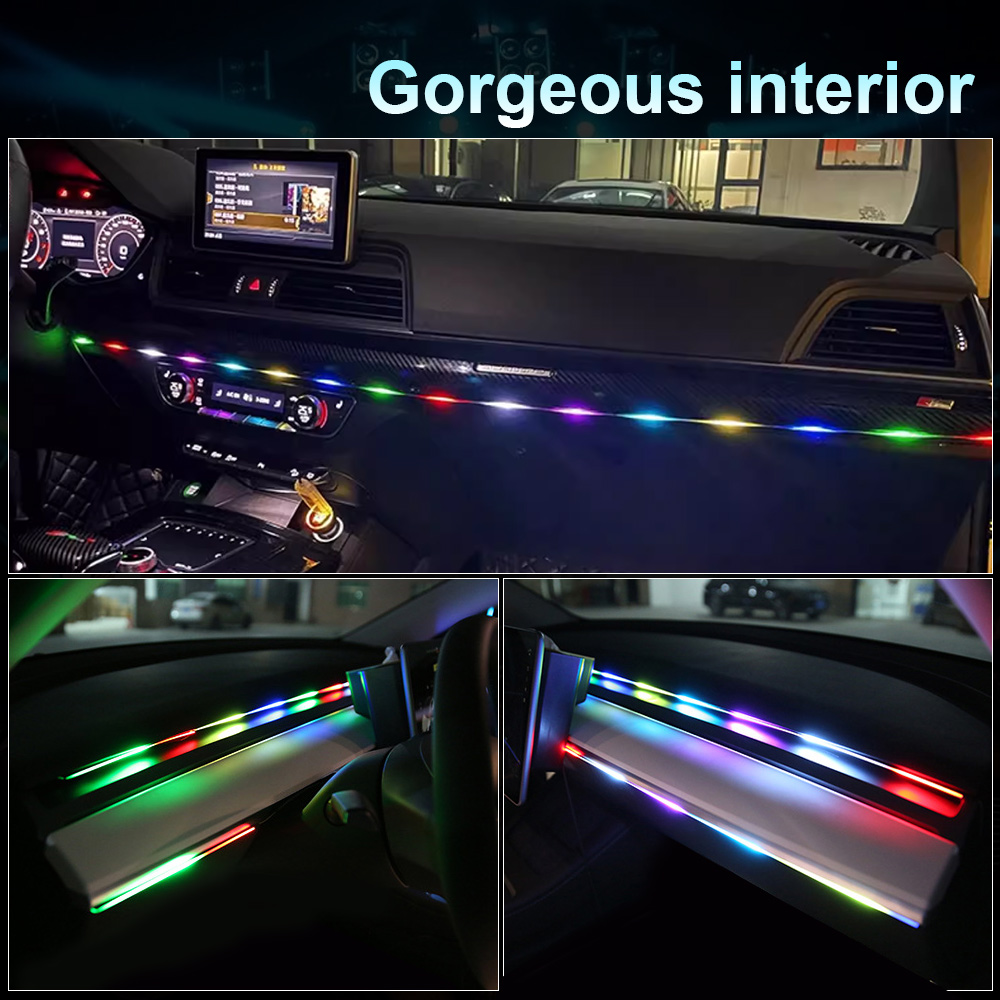 64 couleurs USB voiture LED lu - Led Ambient Interior Car Lights App Control avis et prix
