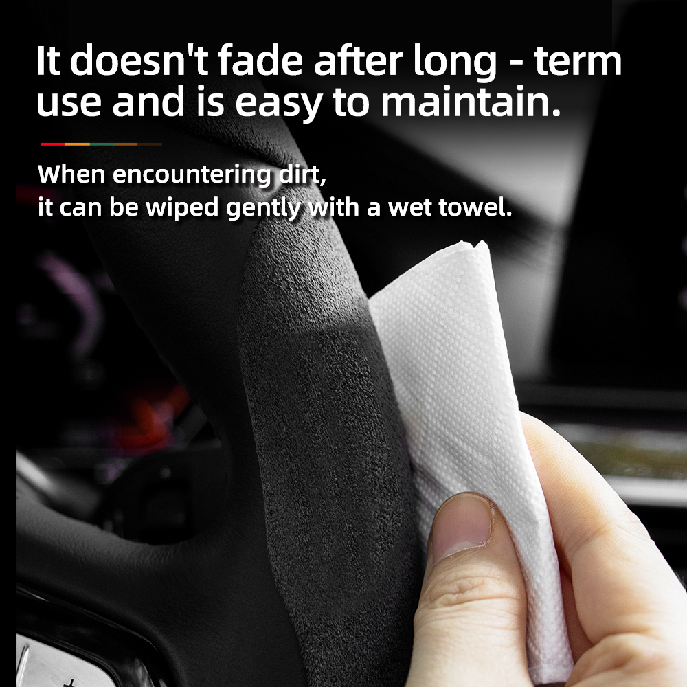 Housse de volant en daim segme - Car Steering Wheel Cover Anti Slip Breathable avis et prix