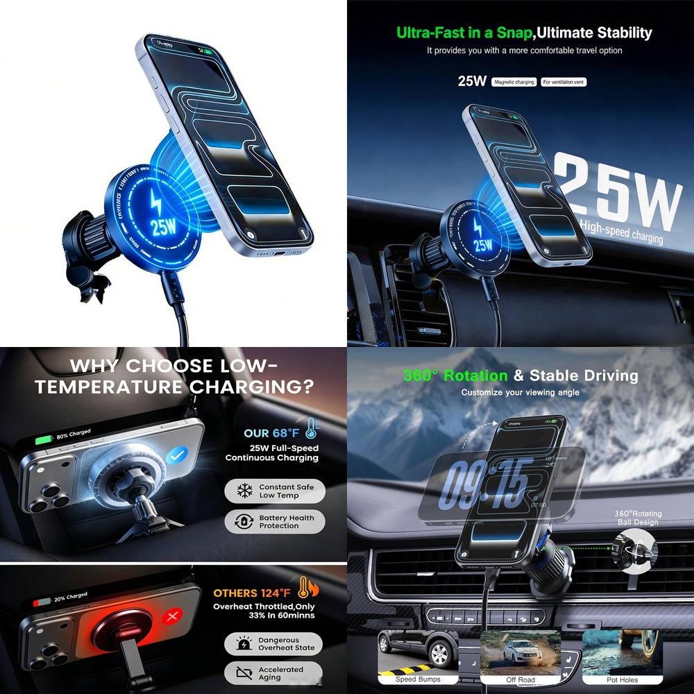 Chargeur de voiture magnétique - Magnetic Phone Holder For Car Vent avis et prix